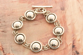 Artie Yellowhorse Sterling Silver Shadowbox Design Link Bracelet